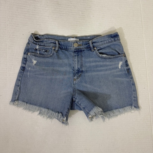 LOFT Light Blue Distressed Jean Shorts - Picture 5 of 12